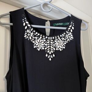 Lauren Ralph Lauren Black Maxi Dress with White Floral Accents